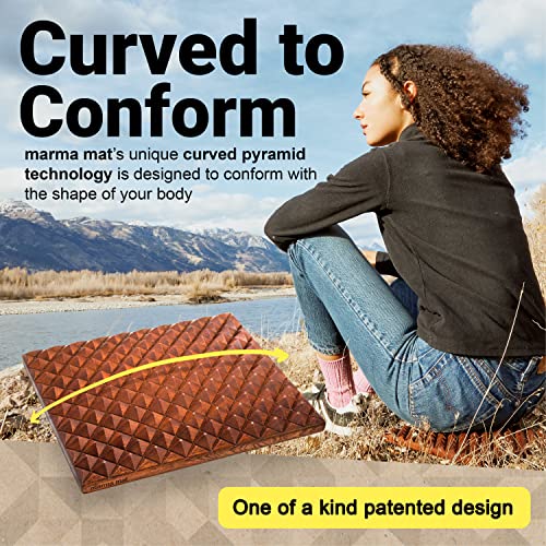 Premium Mahogany Wood Acupressure Mat for Pain Relief, Neuroplasticity and Relaxation | Made in USA, 9.5” W x 11” L x 1.5” H ACUWISE