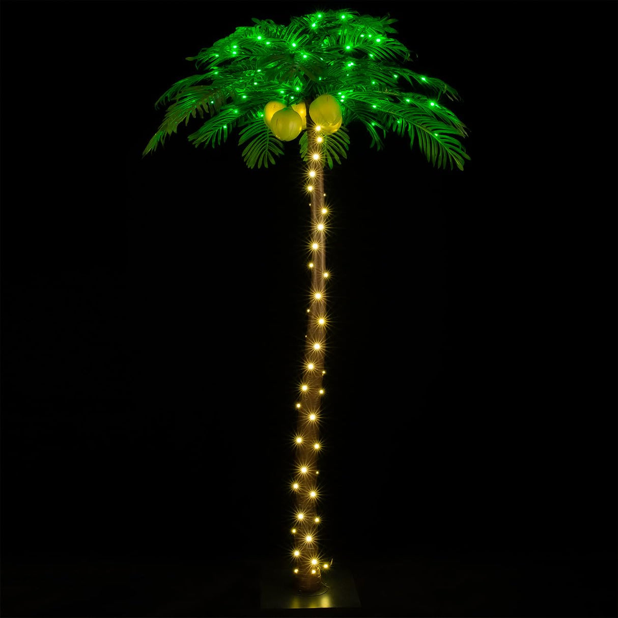 Tybeeu 7ft Lighted Palm Tree with Glowing Coconuts - Dimmable, UL Certified, Waterproof - Ideal for Indoor and Outdoor Decoration TYBEEU