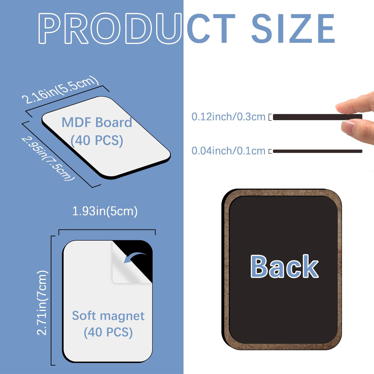 80PCS Sublimation Magnet Blanks Bulk 5.5x7.5 CM Rectangle, 40 Pcs Sublimation Blanks Produnts and 40Pcs Soft Magnetic Personalized Sublimation Refrigerator Fridge Magnets Blank Set for DIY Craft LaiHiulaan