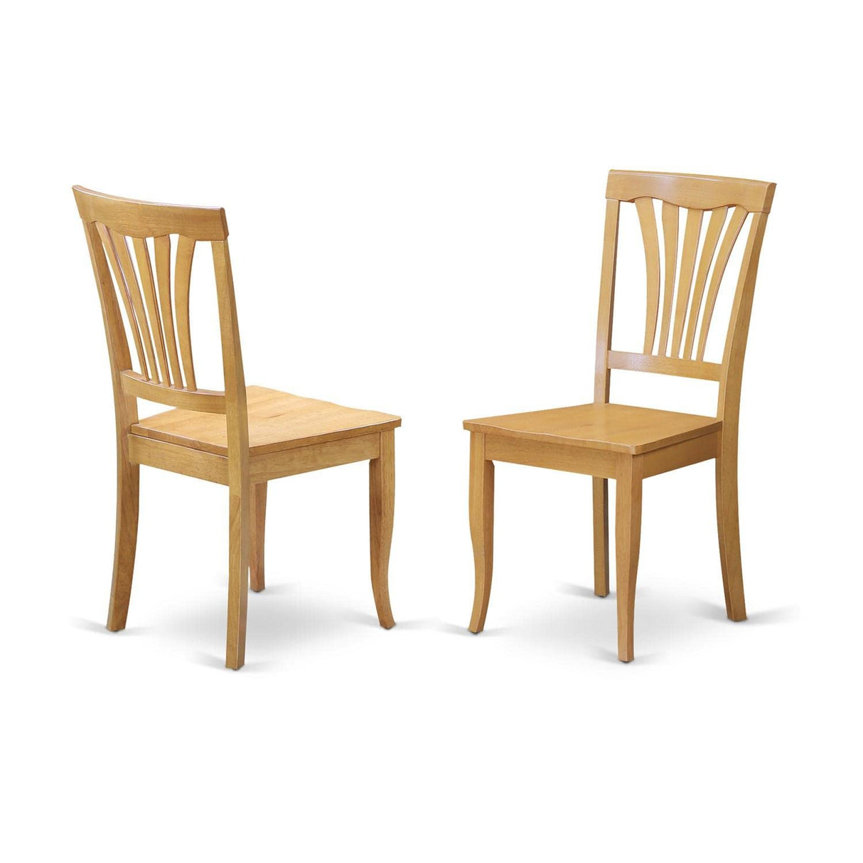East West Furniture ANAV3-OAK-W 3 Piece Modern Dining Table Set Contains a Round Kitchen Table with Pedestal and 2 Dining Chairs, 36x36 Inch, Oak East West Furniture