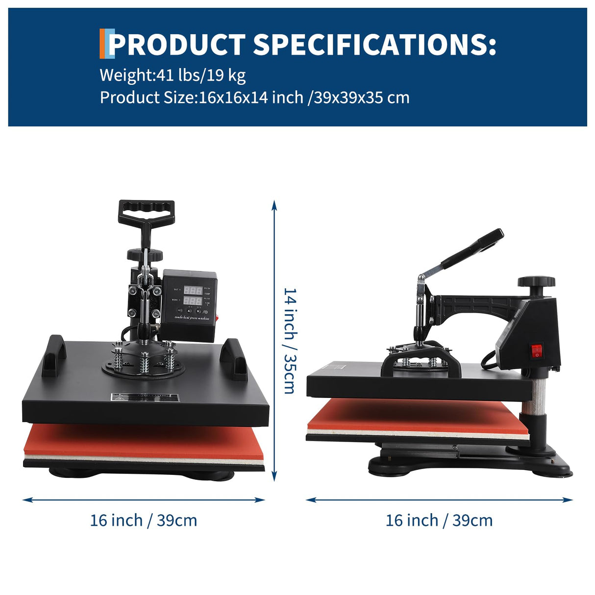 Pro 9 in 1 Heat Press 15x15 Inch 30OZ Tumbler Press, 360-Degree Swing Away Digital Tshirt Press Multifunction Heat Transfer Machine Sublimation for T-Shirt Tumbler Mug Hat Cap Plate PioneerWorks