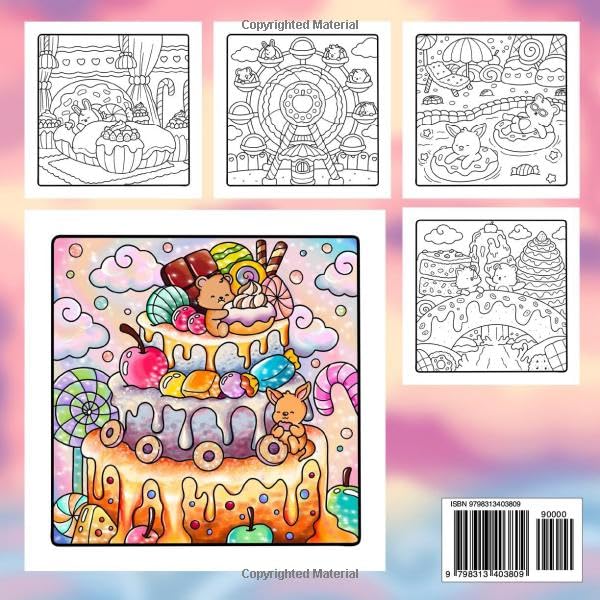 Hygge Delights - Super Cute and Fun Adult Coloring Book: Featuring Adorable Animal Characters Engaging in Relaxation, Mindfulness and Stress Relief in ... full of Cozy Food, Treats, Fruit and Candy WoodArtSupply