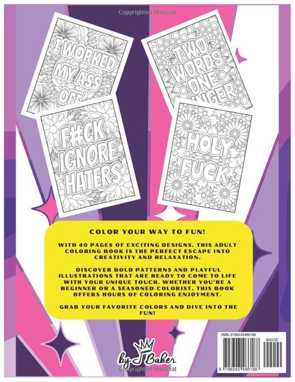 Swear Words Coloring Therapy: Adult Coloring Book for Women, Men, and Teenagers WoodArtSupply