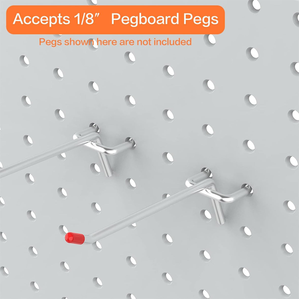 Tbantera 2 PCS Metal Pegboard Wall Storage Shelves 24x12 Inches with 50 PCS Pegboard System for Garage Organization Black Pegboard Hooks for Efficient Tool Storage and Workbench Organization(White) Tbantera