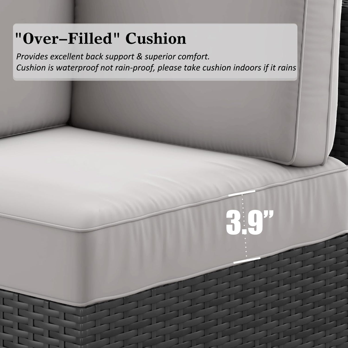 LayinSun 15 Piece Patio Furniture Set with Fire Pit Table, Outdoor Conversation Sets Wicker Rattan Sectional Sofa with Coffee Table LayinSun