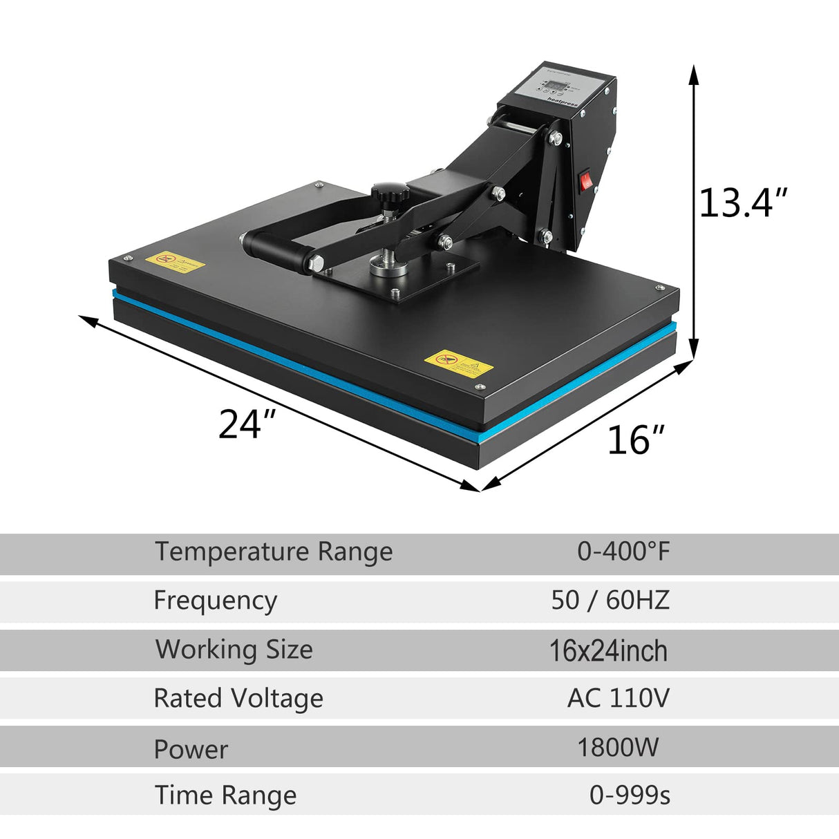 SmarketBuy Heat Press 16x24 Inch, High Pressure Clamshell Heat Press Machine 1800W, Large Heat Press Digital Control Heat Transfer Machine for T Shirts SmarketBuy