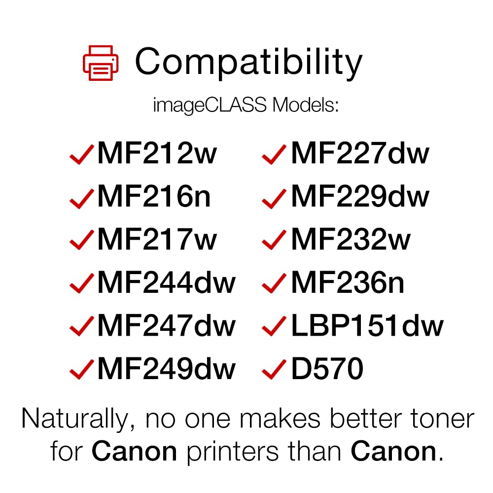 Canon Genuine Toner Cartridge 137 Black (9435B001), 1-Pack ImageCLASS MF212w, MF216n, MF217w, MF244dw, MF247dw, MF249dw, MF227dw, MF229dw, MF232w, MF236n, LBP151dw, D570 Laser Printers Canon