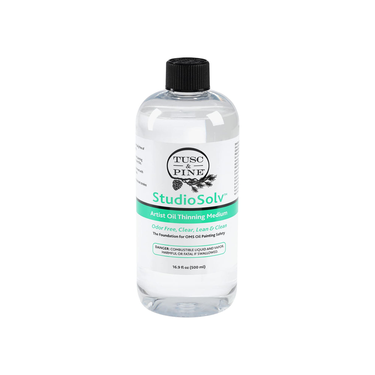 Tusc & Pine StudioSolv™ Odorless Mineral Spirits 16.9oz (500ml) - Purified Odor-Free Spirit Solvent for Thinning Oils, Artists, Painting Thinner, Professionals, & More! Tusc & Pine