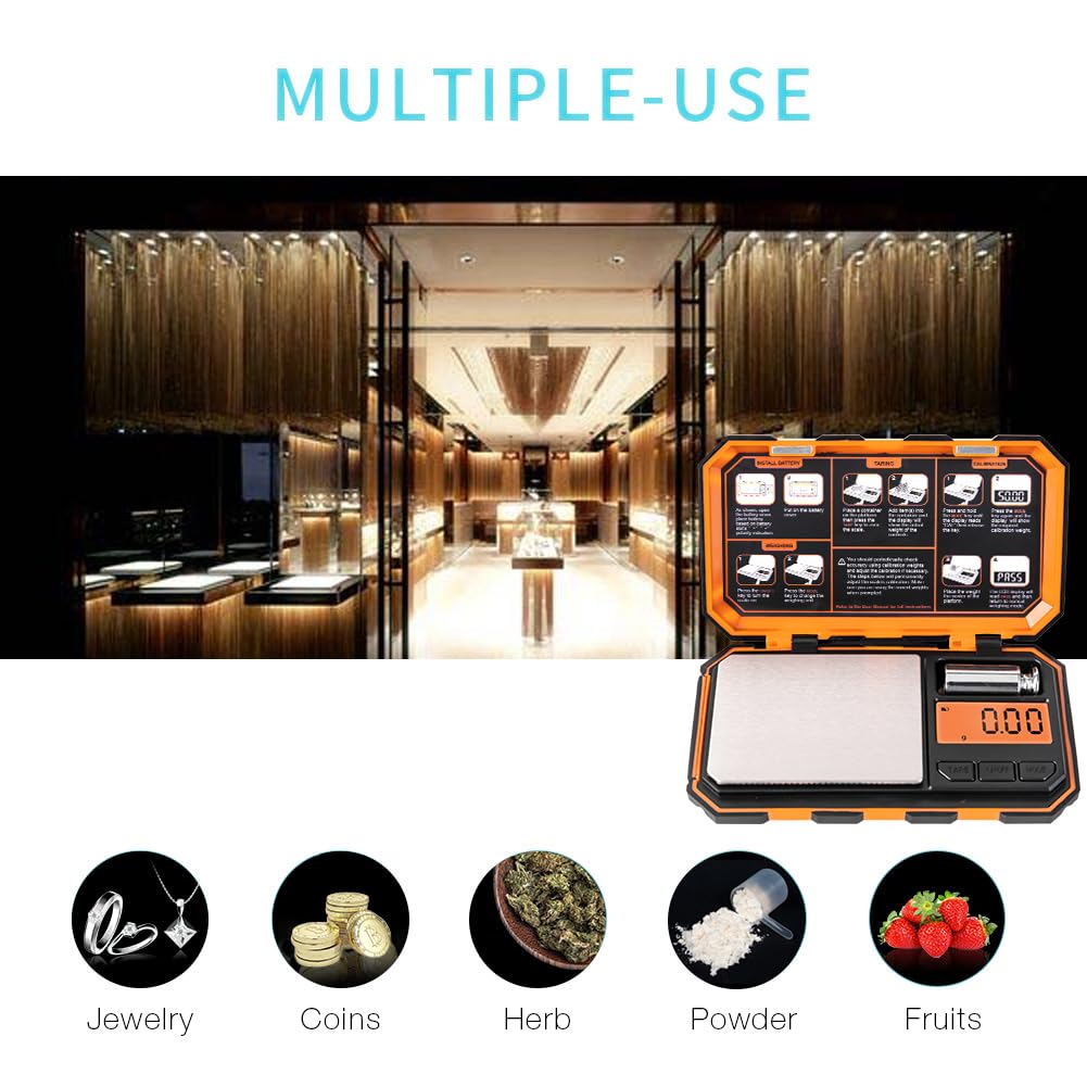 Fuzion Digital Pocket Scale, 200g x 0.01g, 6 Units Conversion Mini Scale with LCD Display, Tare Function for Food, Jewelry, Medicine, Coffee (Battery Included) Fuzion