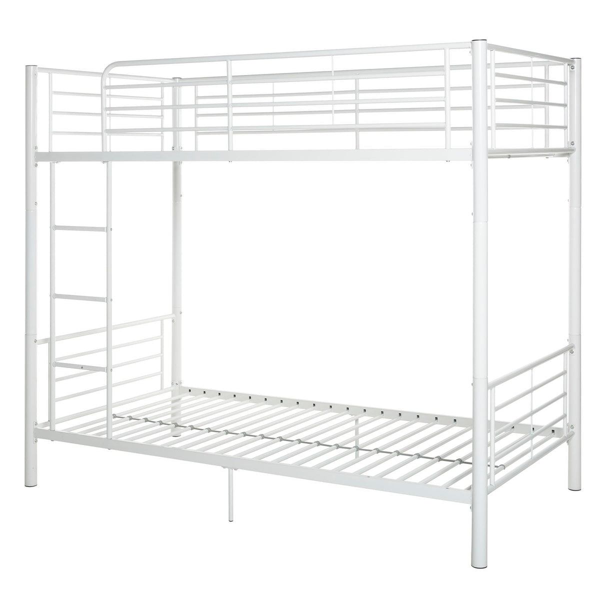 Walker Edison Elodie Urban Industrial Twin over Twin Metal Bunk Bed, Twin over Twin, White Walker Edison