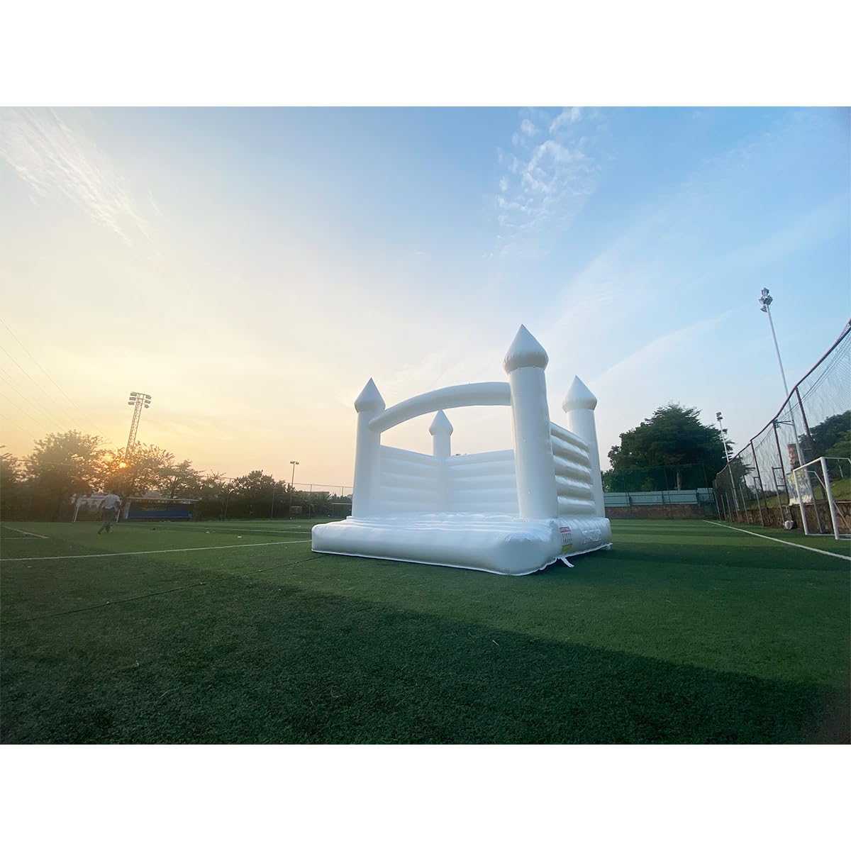 13ft White Bounce House Commercial Grade 100% PVC White Bouncy Castle for Wedding Memorable Birthday Parties & Event OWROMI