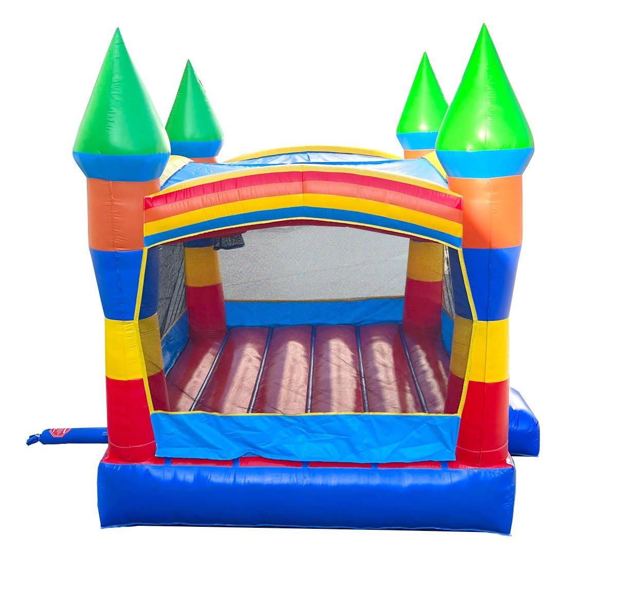 Crossover Rainbow Inflatable Bounce House, Bouncy Jump Castle for Kids and Toddlers, Outdoor Birthday Party Jumping Bouncer, Commercial-Grade, Without Blower, 13 x 12 x 14.5 Ft Pogo Bounce House