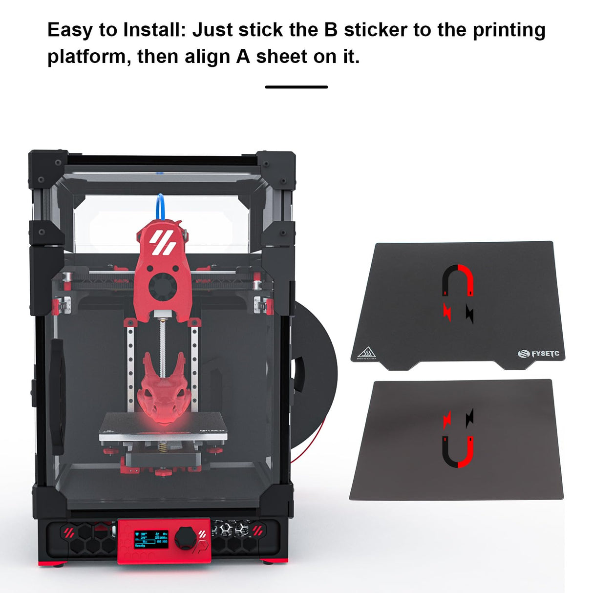 FYSETC 3D Printer Platform 120mm Flex Plate - Removable Print Bed Surface - Magnnetic Spare HotBed Cover: 2 in 1 Printing Build Surface for PLA PLA+ Only Compatible with VoronV0 V0.2 Accessories 4.7in FYSETC