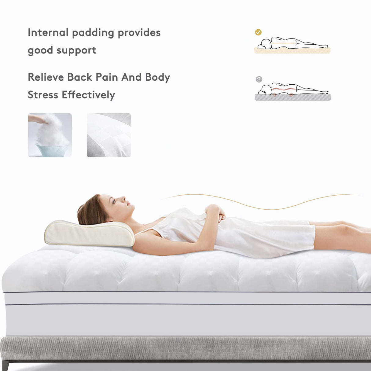 SameBed Mattress Topper King,Extra Thick Mattress Pad Cover for Back Pain,Cooling Mattress Protector with 8-21 Inch Deep Pocket,Overfilled Down Alternative Filling SameBed
