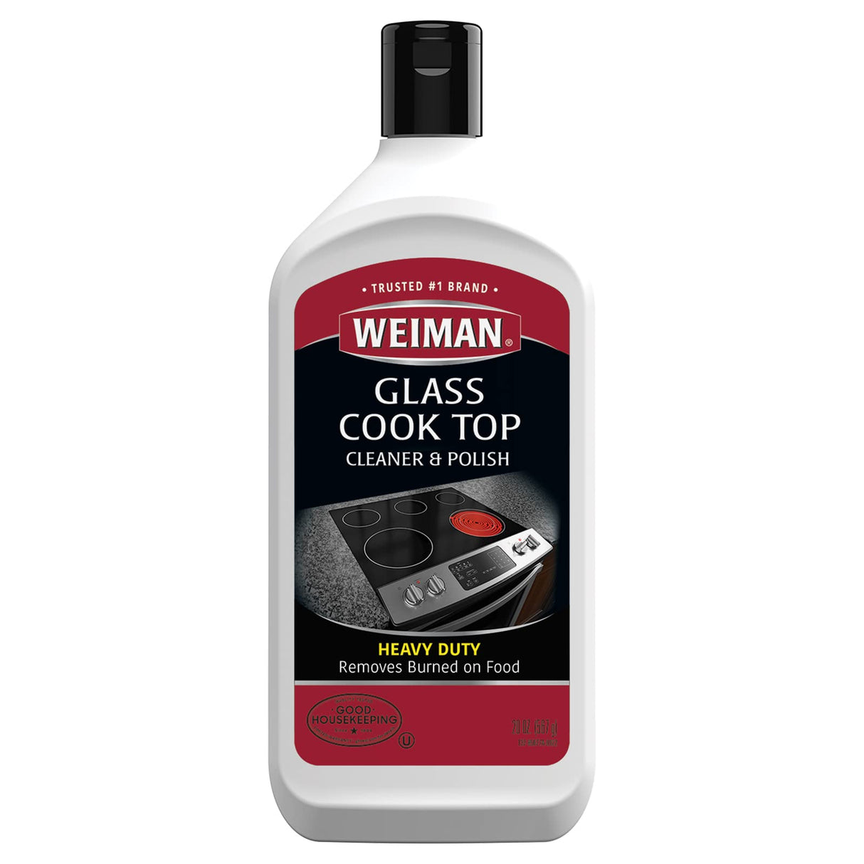 Weiman Non-Abrasive, No Scratch Induction Glass Ceramic Stove Cooktop Heavy Duty Cleaner and Polish, 20 Ounce Weiman