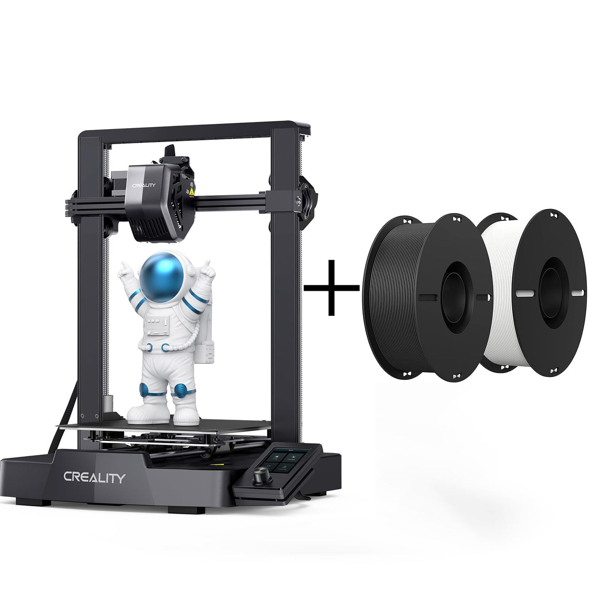 Creality Ender 3 V3 SE 3D Printer and PLA Filament 1.75mm Black+White 2 Pack Bundle Creality