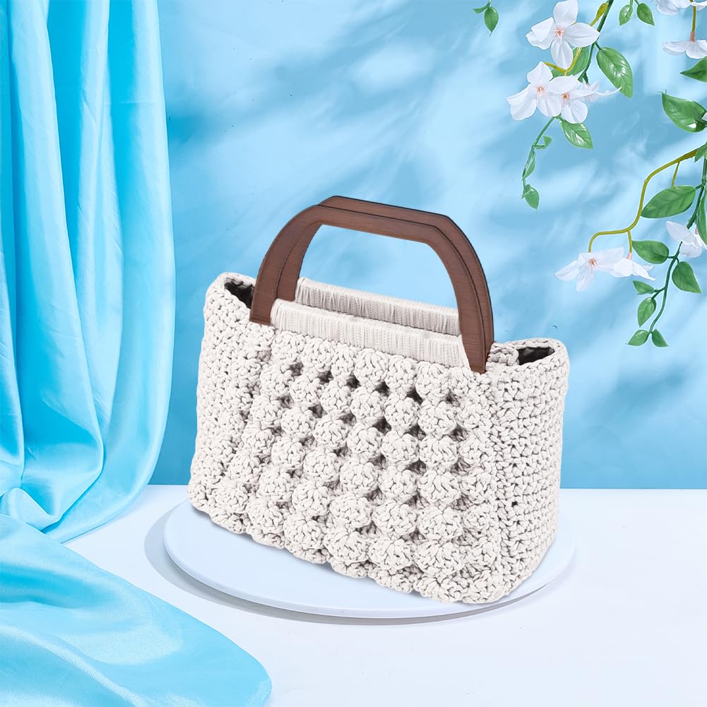 BEUNITONE DIY Macrame Shell Bag Kit for Beginners Purse Making Kit for Women DIY Handmade Beach Bag DIY Kit for Starter Macrame Tote Bag Kit with D Shaped Bag Handles with Step-by-Step Instructions BEUNITONE
