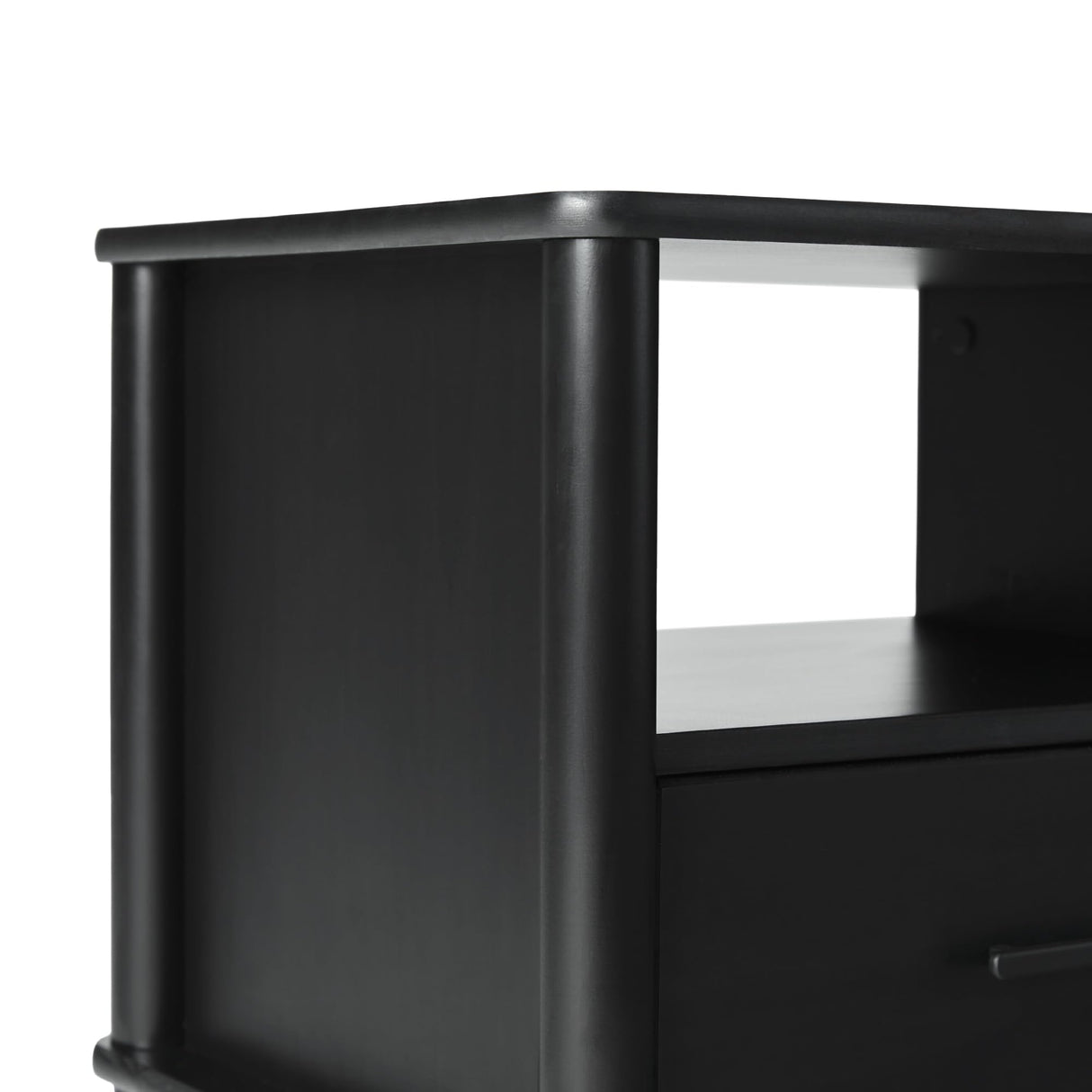 Walker Edison Modern 1-Drawer Nightstand, 20 Inch, Black 20-Inch Walker Edison