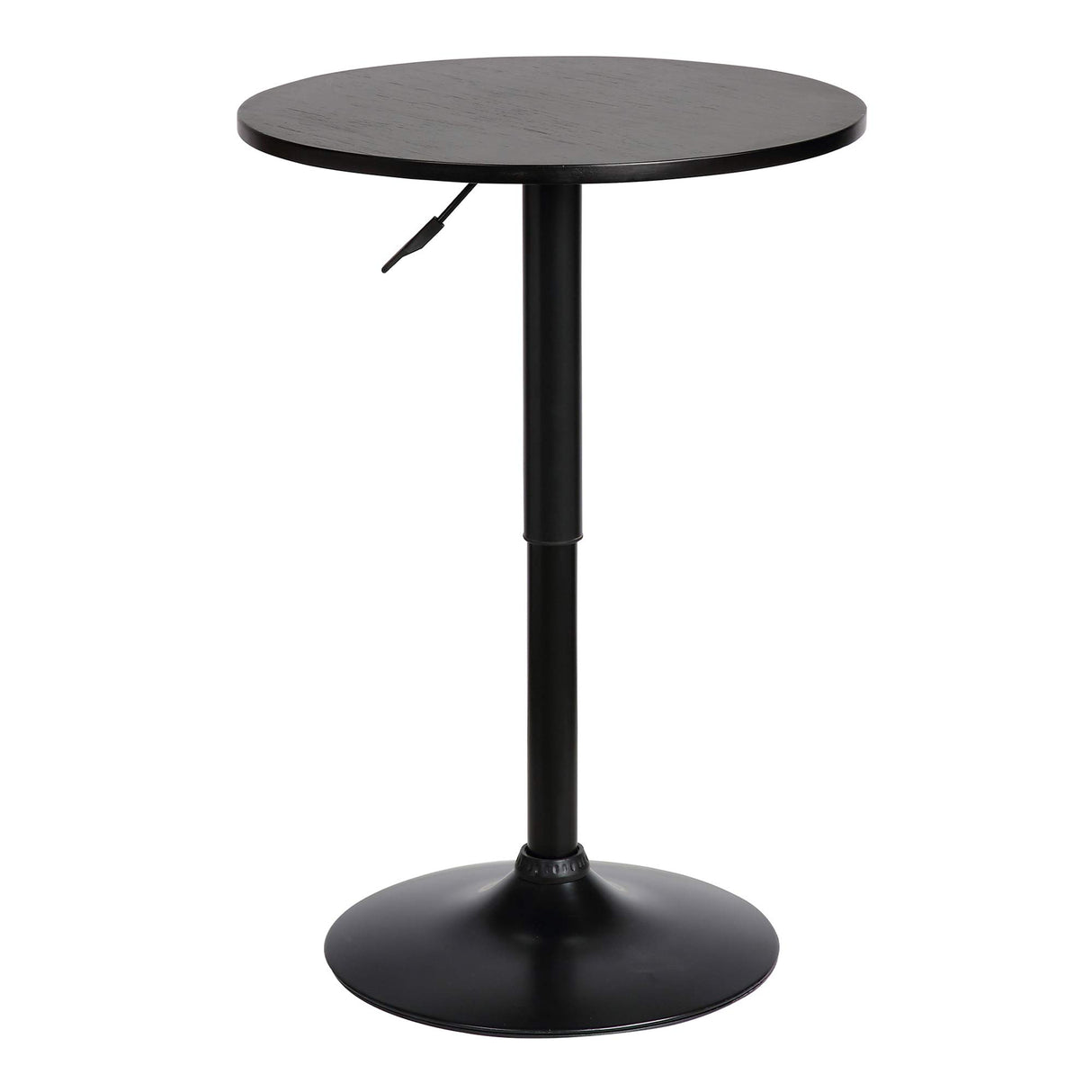Bentley Adjustable Swivel Pub Table with Black Wood Finish and Metal Base Armen Living