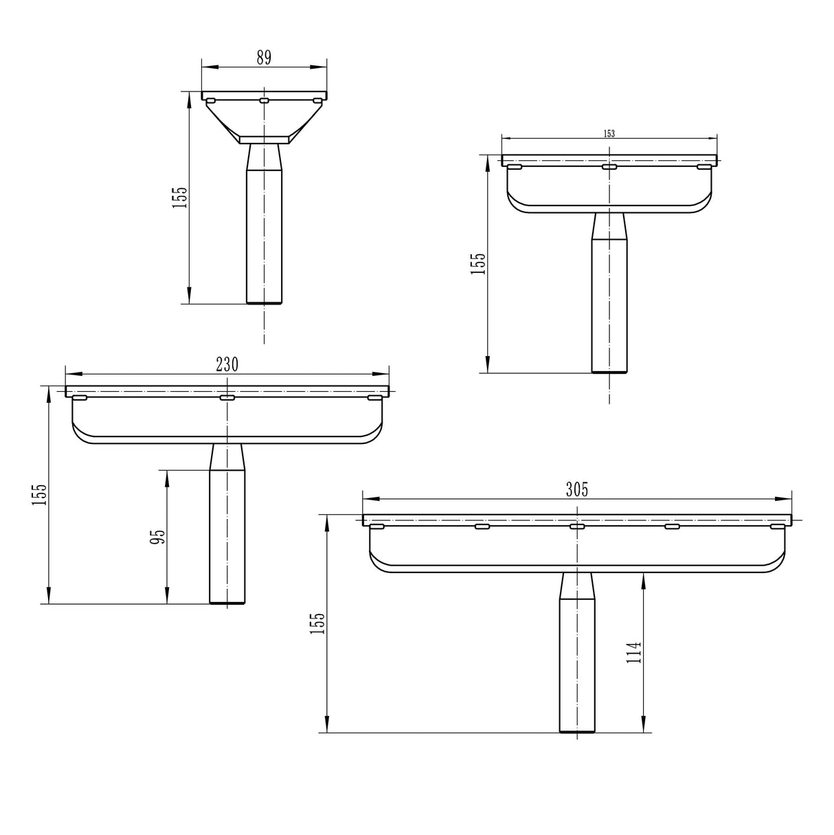 BMWOOD 1" Dia Post 4pcs Set Horizontal Support Tool Rest for Woodturning Lathe. BMWOOD