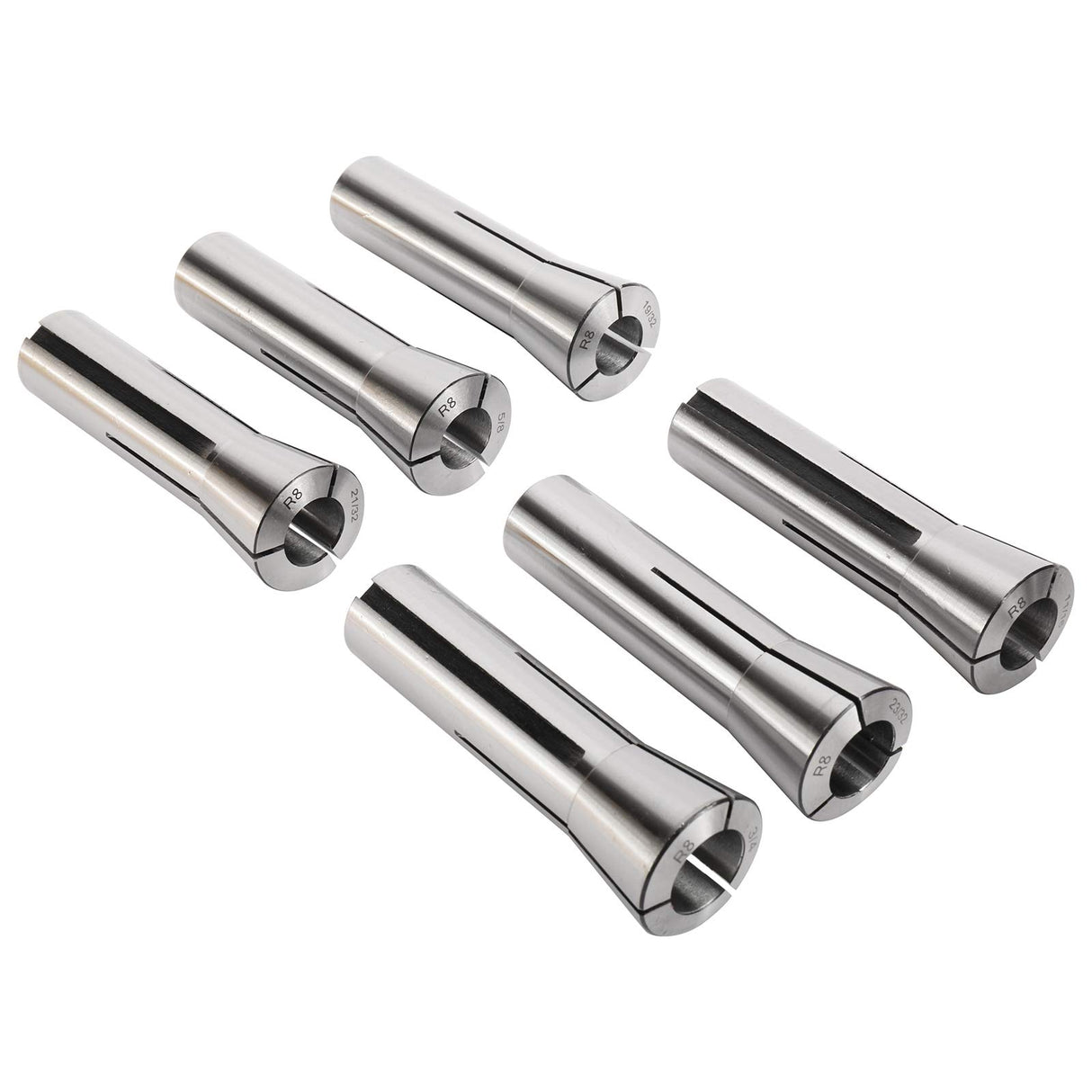 BTSHUB 23pc 1/16-3/4 inches Precision R8 Collets Set Mill Chuck Holder Hardened T.I.R. 0.0006" Lathe BTSHUB