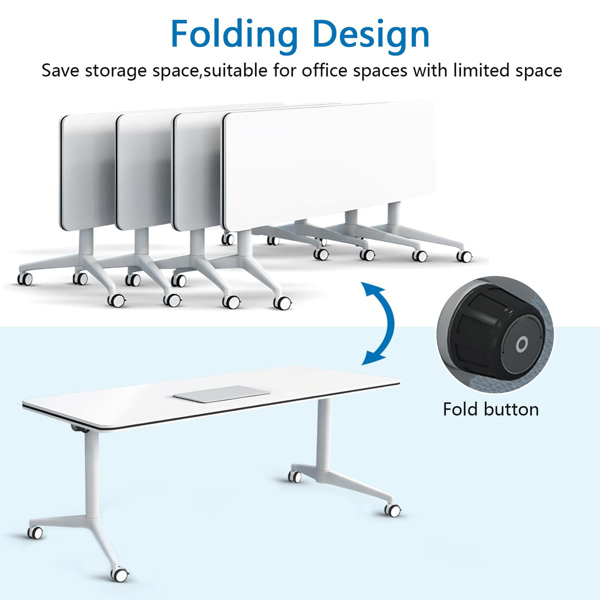 SOIUDNEB 12FT Conference Table, Folding Conference Table Conference Room Tables, Business Style Large Office Meeting Table for Office Conference Room (12ft x 4ft) SOIUDNEB