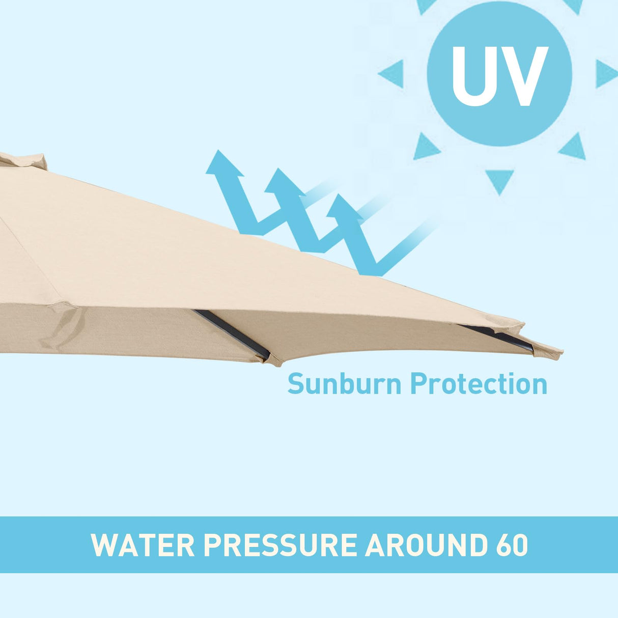 Caprihom 15ft Patio Umbrella with Base Included, Double Sided Outdoor Large Rectangular Patio Umbrella with Crank Handle, for Lawn Garden, Khaki Caprihom