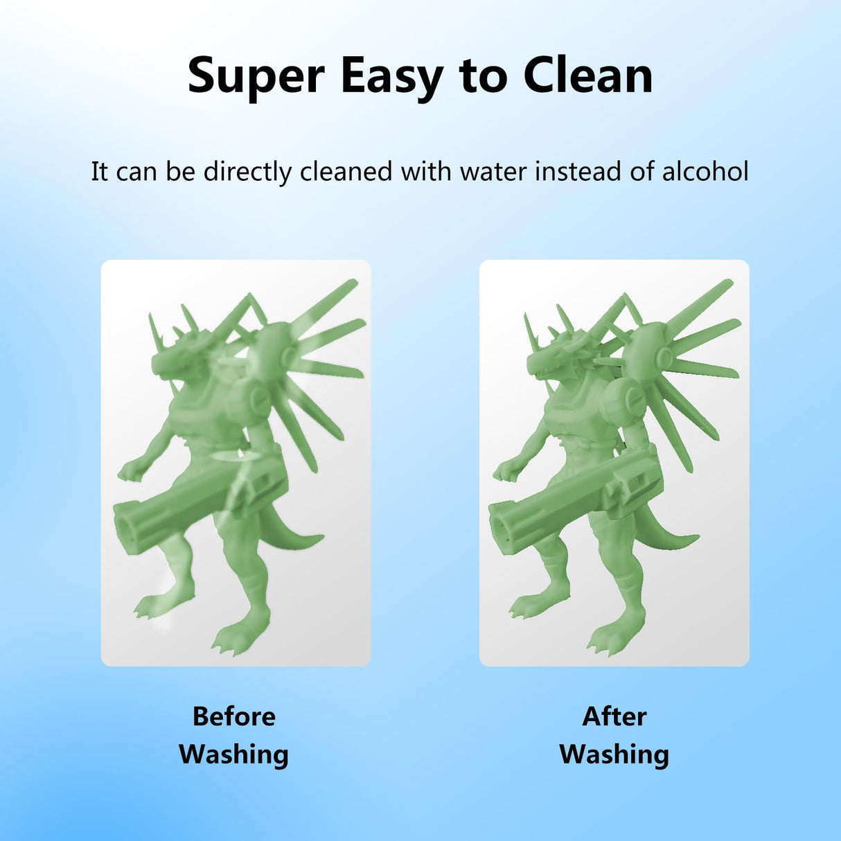 ApexMaker Water Washable Resin 1000g, High Precision, Low Odor, Quick Curing Photopolymer Resin, 395-405nm UV Curing 3D Printing Liquid Photopolymer Resin for LCD DLP SLA 3D Printers ApexMaker