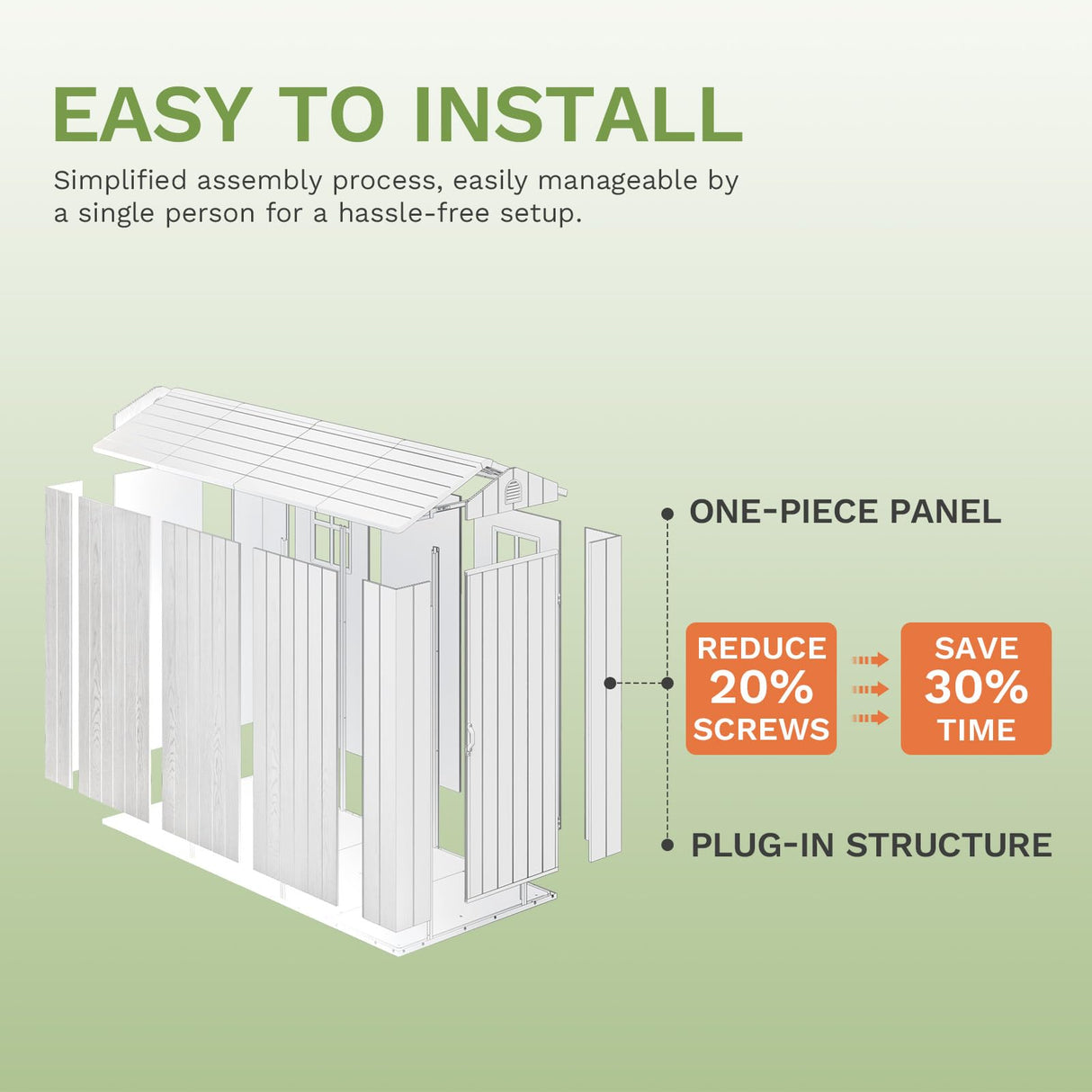 Patiowell 4' x 6' Outdoor Storage Shed with Floor, Plastic Shed Outside Resin Tool Shed with Window and Lockable Door for Backyard Garden Patio Lawn, White (Fit-it Shed) Patiowell