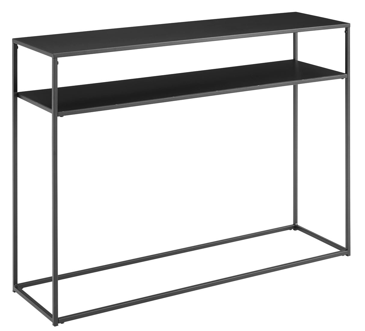 Crosley Furniture Braxton Sofa Console Table with Storage Shelf for Hall, Entryway, or Living Room, Matte Black Crosley Furniture