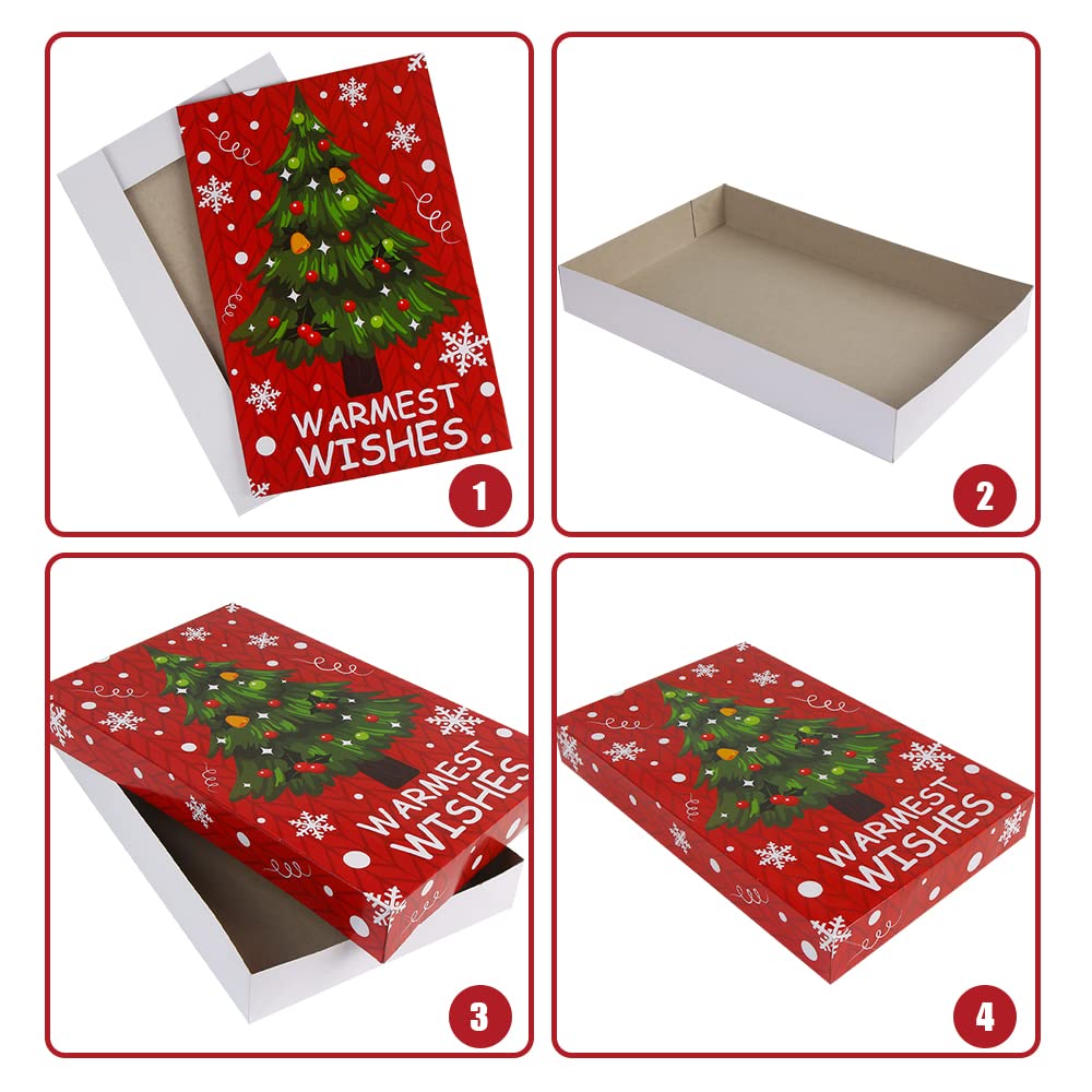 SULOLI Christmas Gift Boxes with Lids, 12 Pack Patterned Shirt Clothes Boxes for Christmas Wrapping Gifts SULOLI
