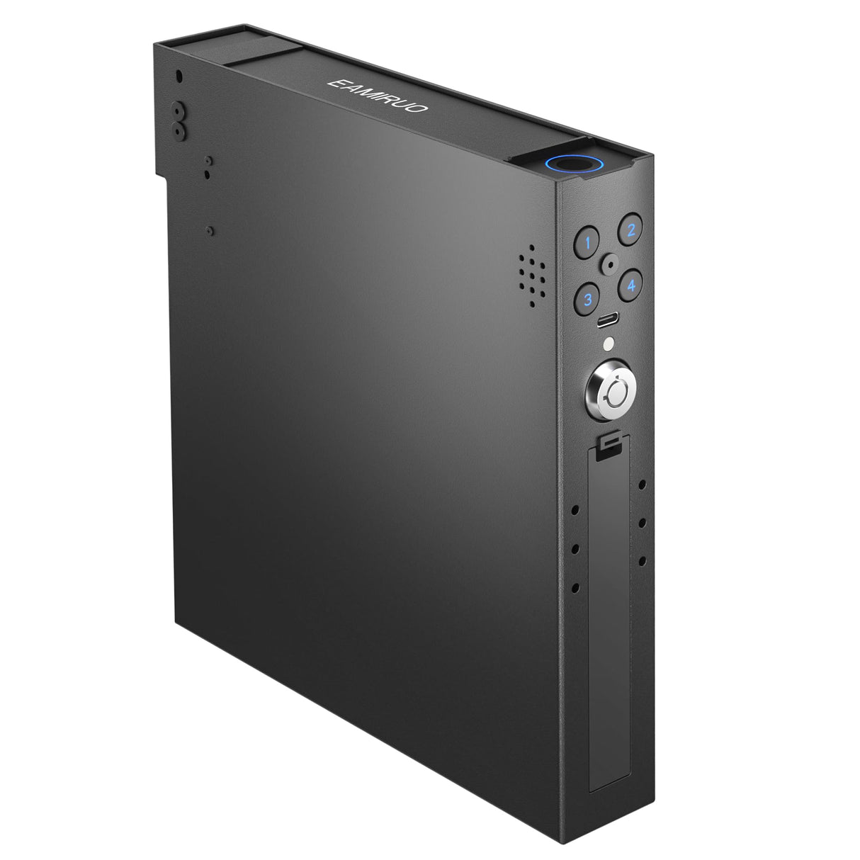 Eamiruo Vehicle Gun Safe for Handgun with Fingerprint, Keypad Lock, Key, Biometric Car Gun Safe for Pickup, SUV, Truck, Sedan and Hatchback, Quick Access Pistol Safe for Nightstand Beside EAMIRUO