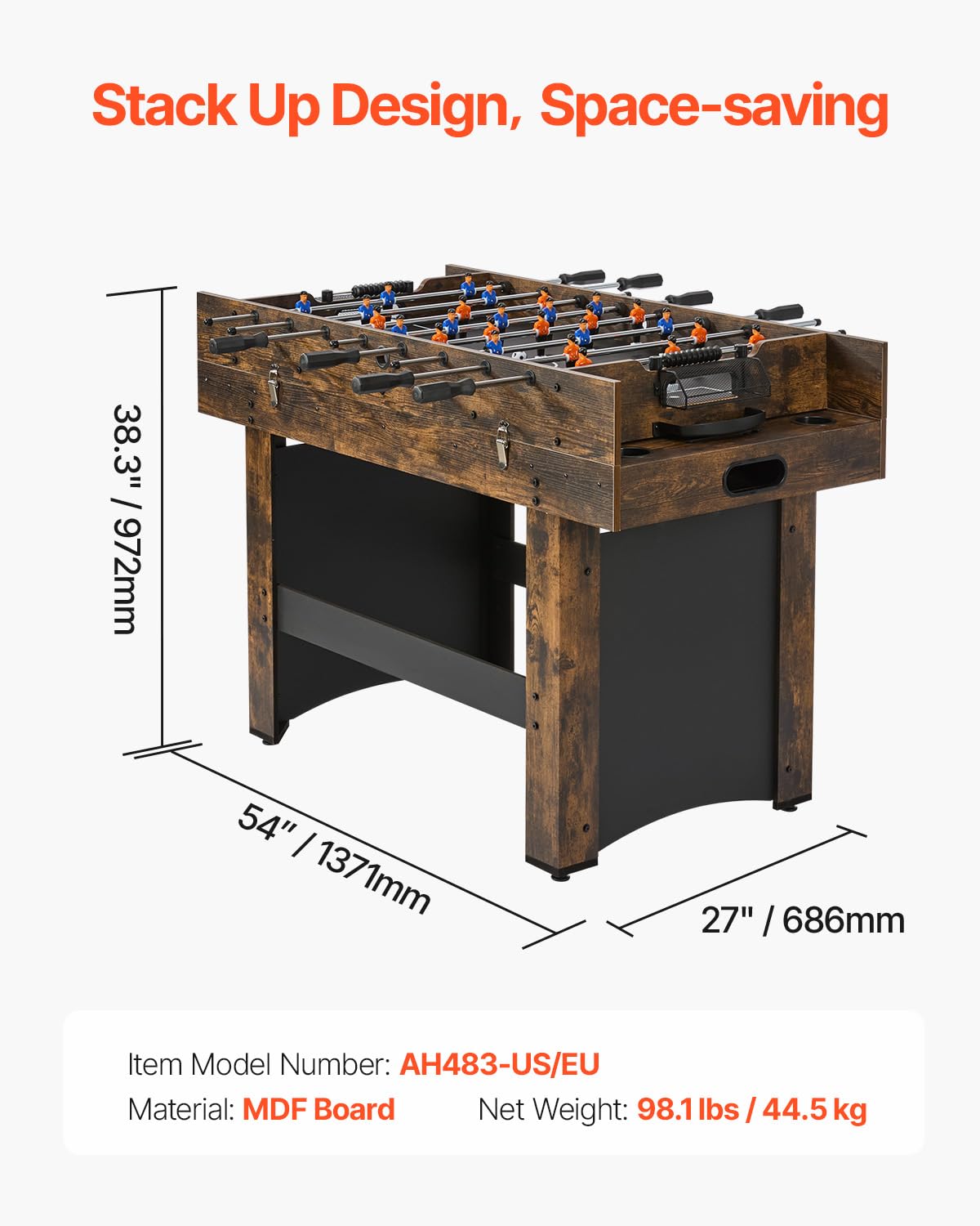 VEVOR 3-in-1 Combo Game Table Set, 54" Air Hockey Table, Multi Combination Table with Air Hockey, Ping Pong, Foosball, Pushers & Pucks, Air Powered Arcade Hockey Table for Family Game Room Office VEVOR