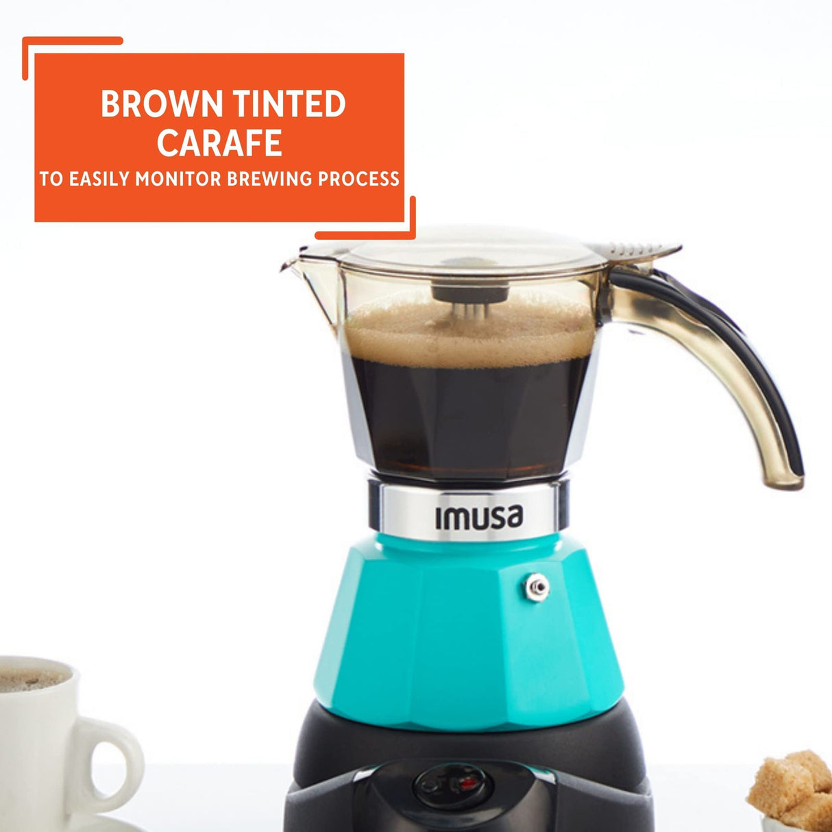 Imusa 3 or 2cup Electric Espresso Maker, Teal Imusa