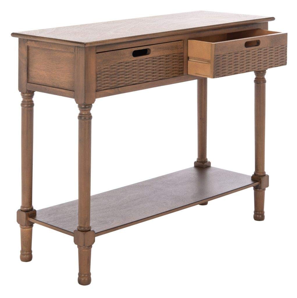 SAFAVIEH Home Collection Landers Brown 2-Drawer Console Table CNS5710C Safavieh