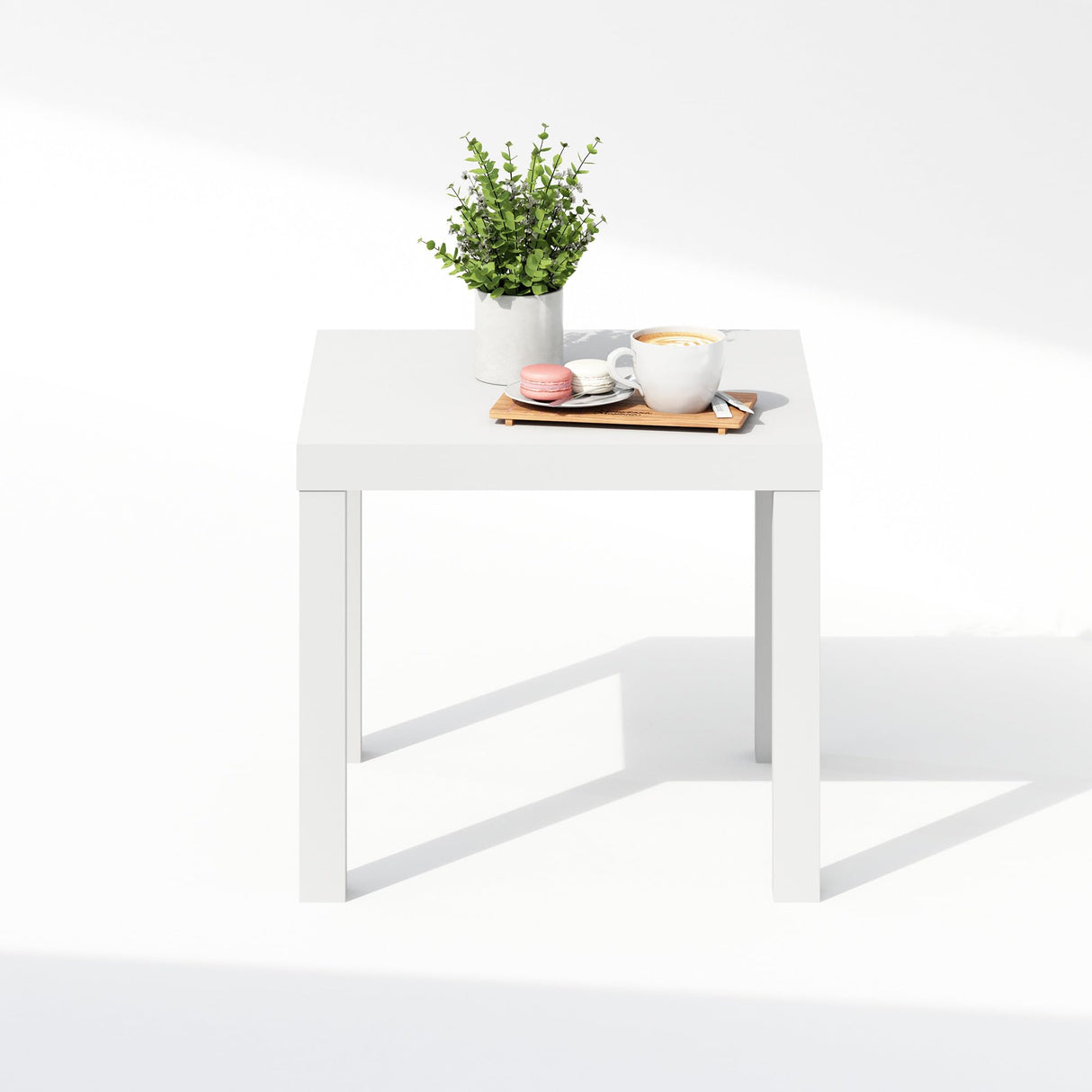 Furinno Simple Square Coffee Table, Side Table, White Furinno