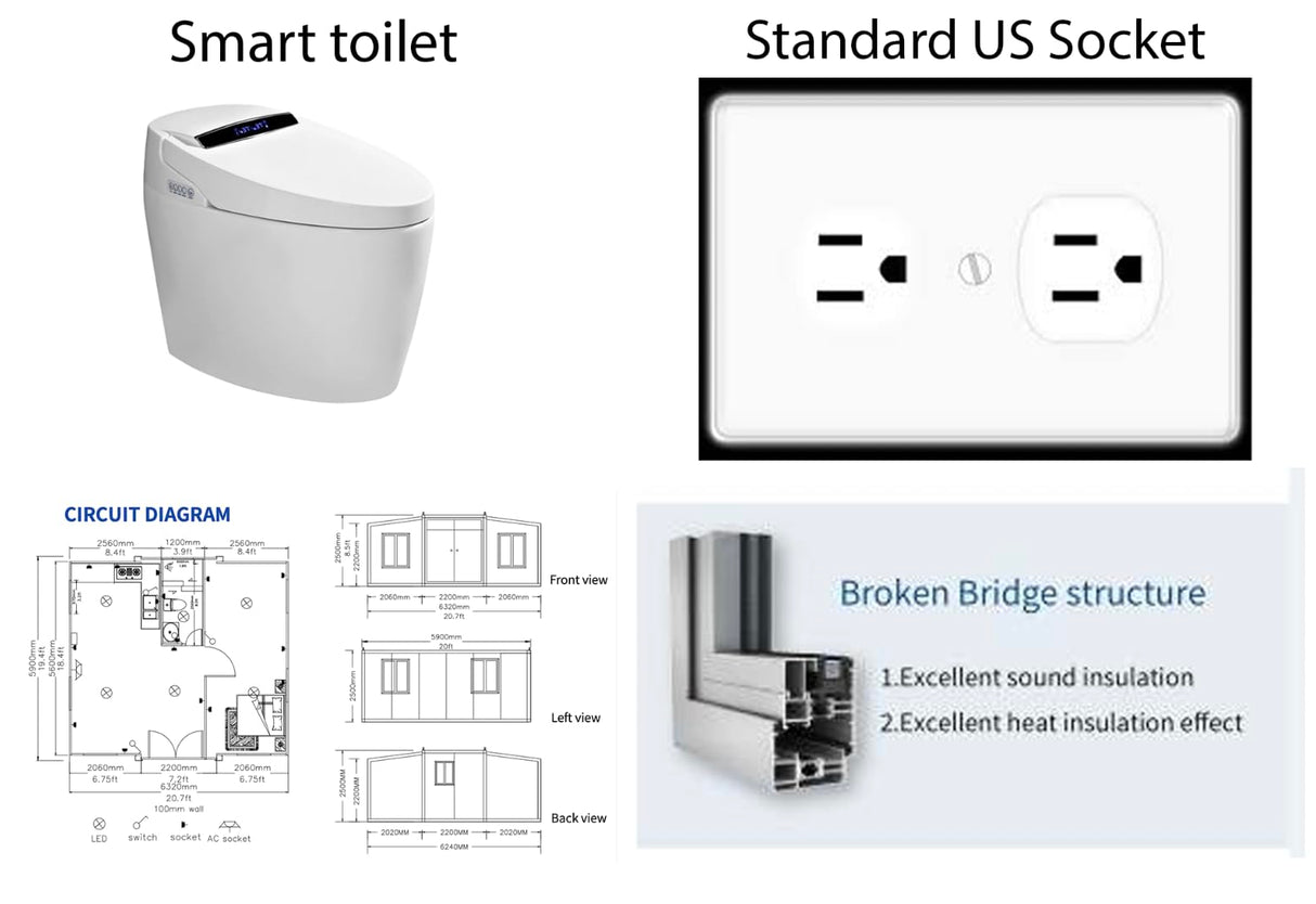 40Ft Pre Fabricated Expandable Container House | 3 Bedroom Set | Kitchen | Bathroom with a washbasin, Mirror and a Smart Toilet seat | Luxury Tiny Villa | Portable Home | 77 Square Metre Generic