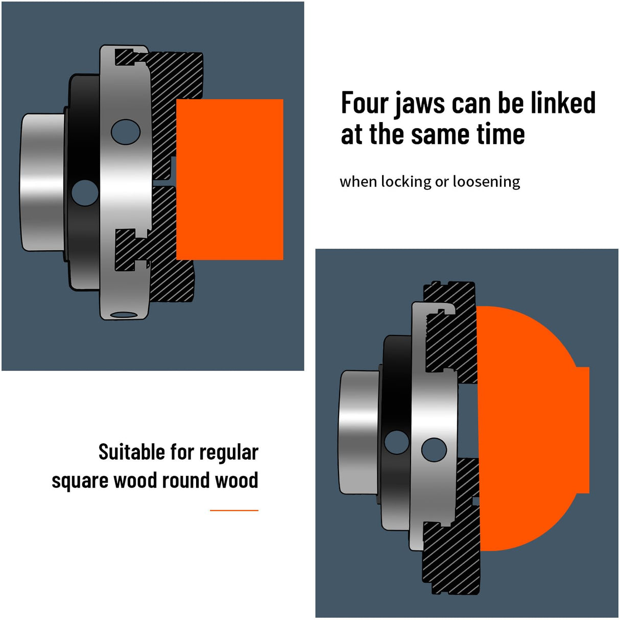 Wood Lathe Chuck,4-Inch 4-Jaw Lathe Chucks, Self-Centering Lathe Chucks for Woodturning with 1"x8TPI Thread HAowosi