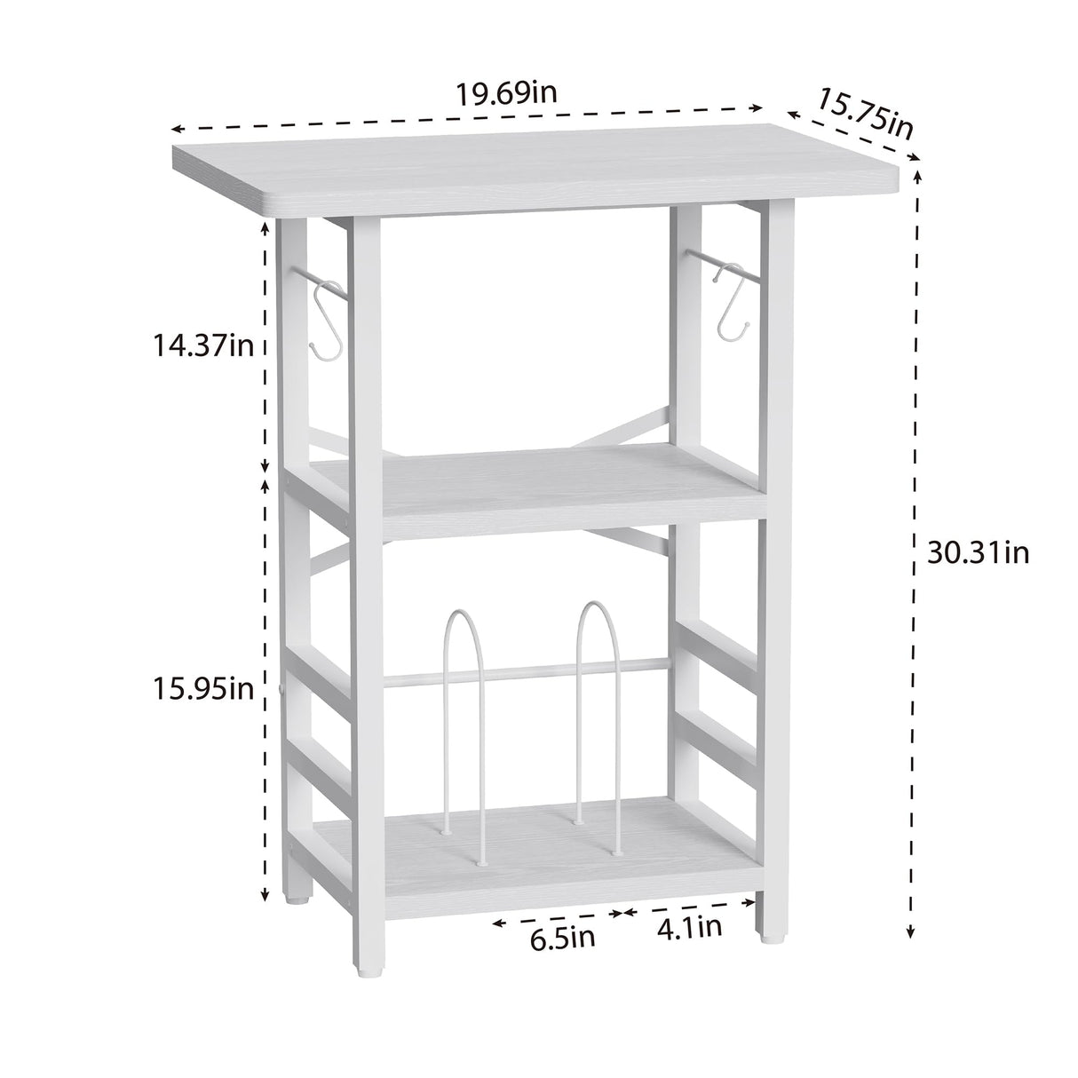 YAKANJ Record Player Stand with Extended Desktop,Large Record Player Table with Vinyl Storage,Turntable Stand with Record Holder Vinyls Display Shelf for Music Room Studio,White YAKANJ