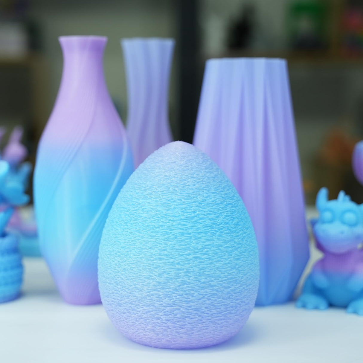 GratKit Gradient PETG Filament, Color Change 3D Printer Filament 1.75mm, 1kg, Multicolor PETG Translucent Gradient Blue Purple GratKit