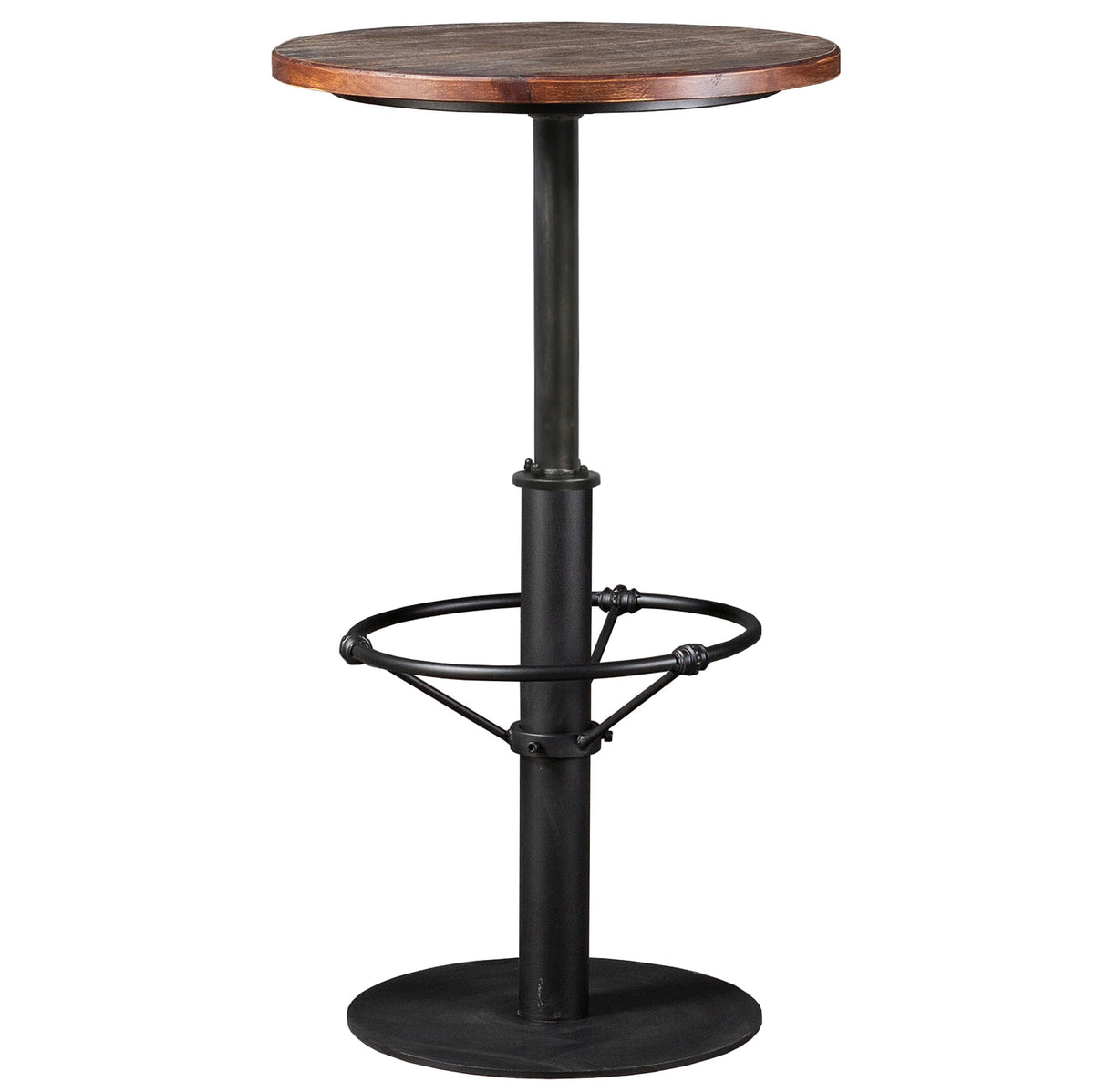 LOKKHAN 42" Tall Rustic Industrial Bar Table-19.68" Dia Round Wooden Top Metal Bar Height Adjustable Standing Pub Table-Dining Room Bistro Table-Cocktail Table LOKKHAN