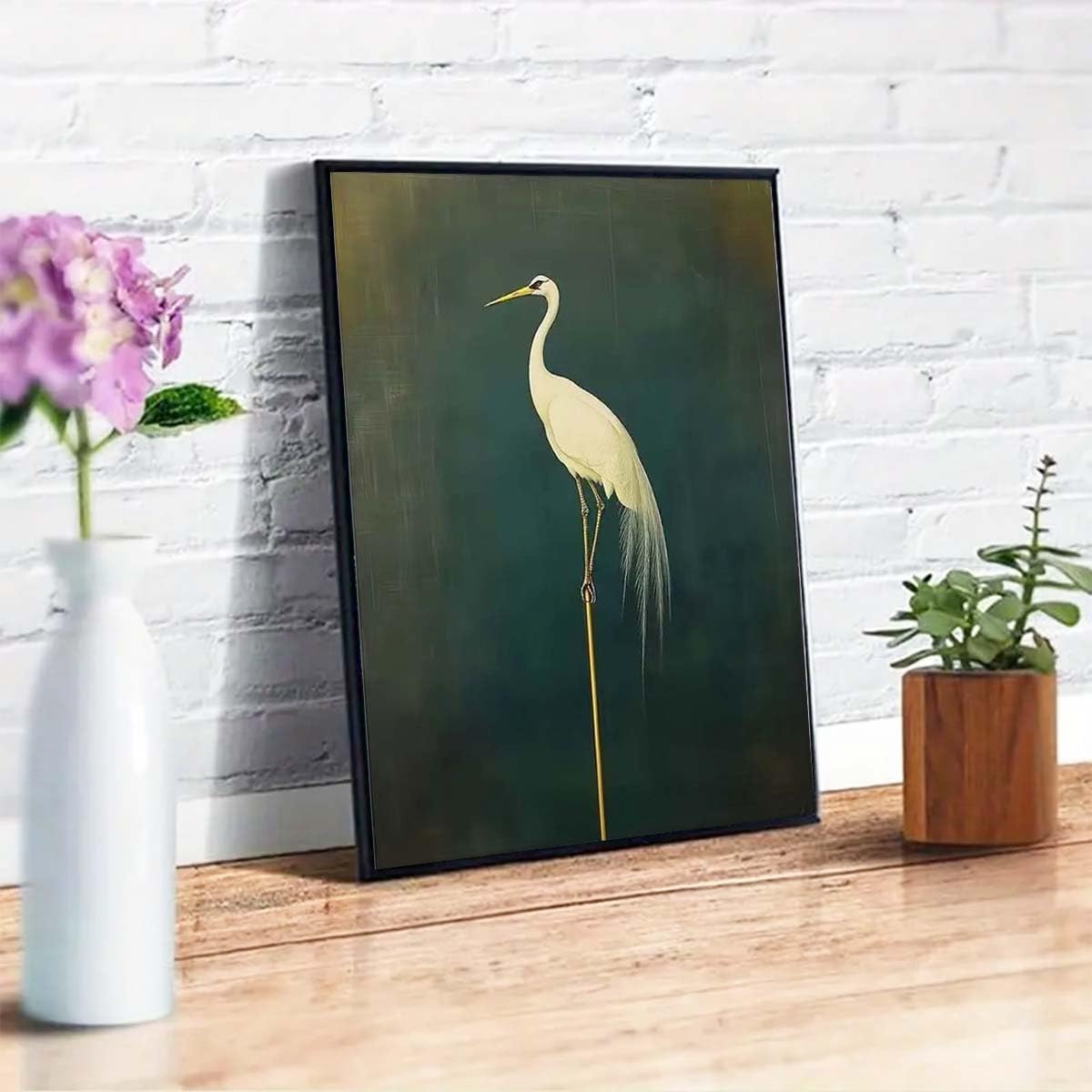 5D Bird Diamond Painting Kits for Adults Beginner,Diamond Art Kits for White Crane,DIY Round Full Drill Diamond Dots Paintings with Gem Art Crafts for Home Wall Decor 12X16 Inch GEMFAMILY