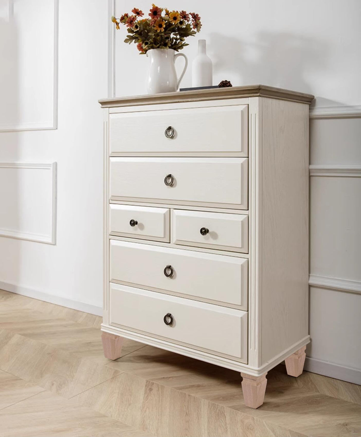 Square Wood Furniture Legs Set of 4 - Wooden Replacement Feet for Couch, Bed, Bench, Dresser, Rubber Wood Parts for Table, Sofa, Wooden Legs Chairs Complete with Installation Hardware, 4 inch Natural Texphw