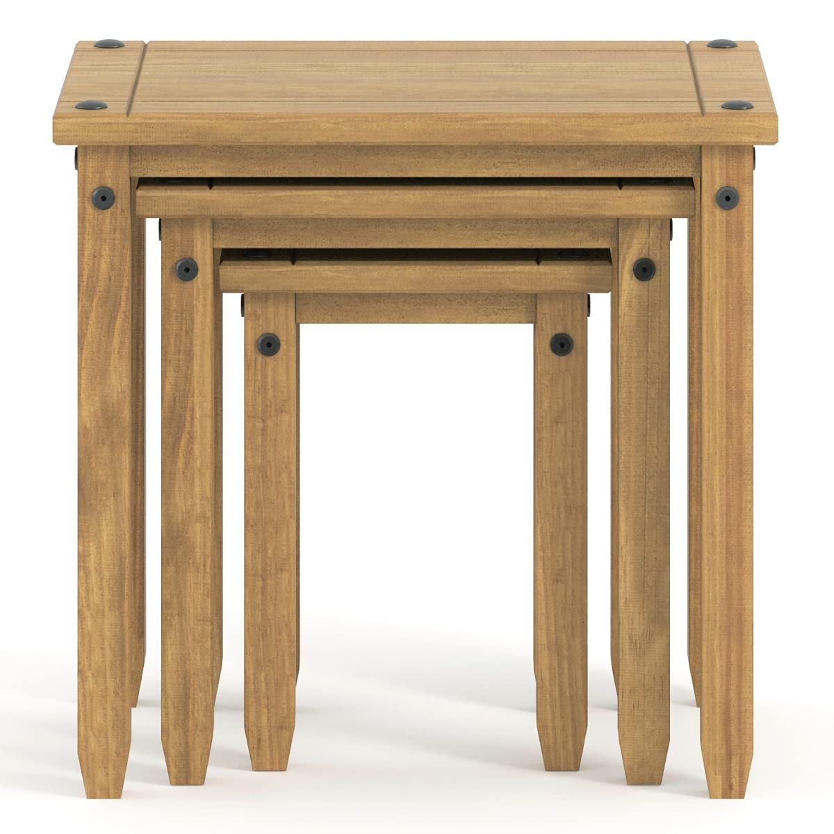 Furniture Dash - Small Coffee Table - Nesting Tables - Wood Nesting Tables - Small Coffee Tables for Living Room - Nesting Tables Set of 3 - (Brown) Furniture Dash