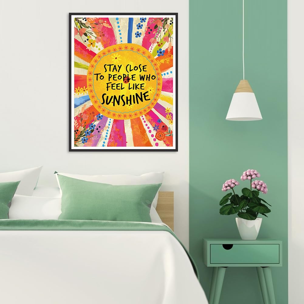 Peeua Inspirational Diamond Art Kits for Adults,5D Diamond Painting Butterfly Full Drill Cross Stitch Cavans Crafts for Home Bedroom and Livingroom Decor, 15.8 x 11.8 Peeua