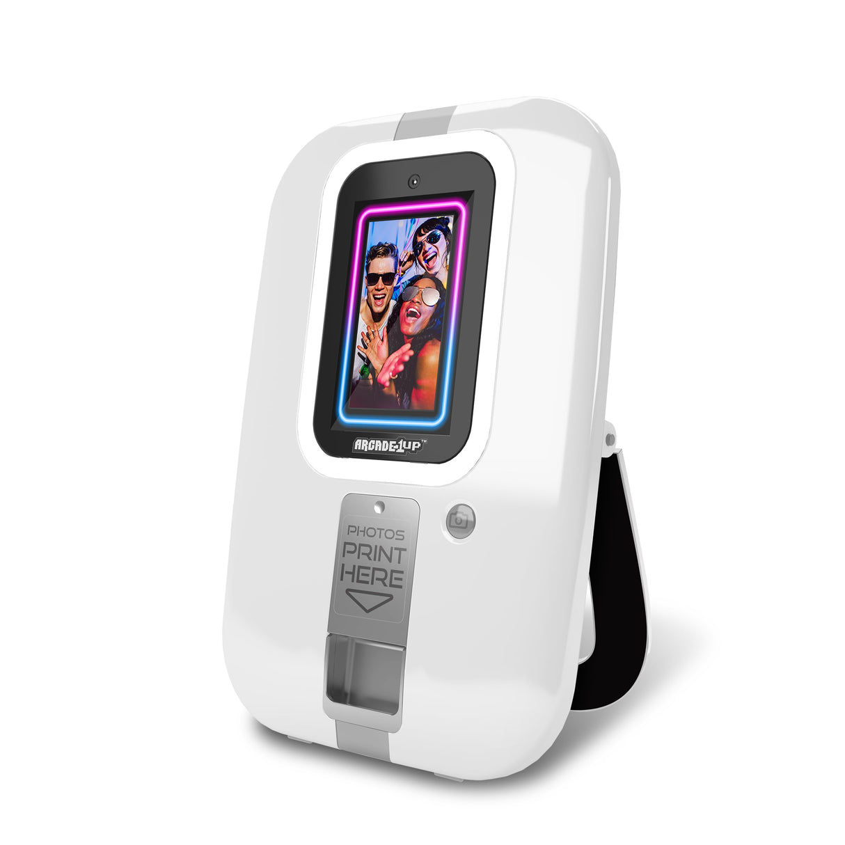 Arcade1Up Touchscreen Photobooth - Personalize Your Selfies with Stickers, Picture Effects, and Cool Filters, Prints 2" x 3" Photos, Instantly Share via QR Code - Perfect for Parties and Weddings ARCADE1UP