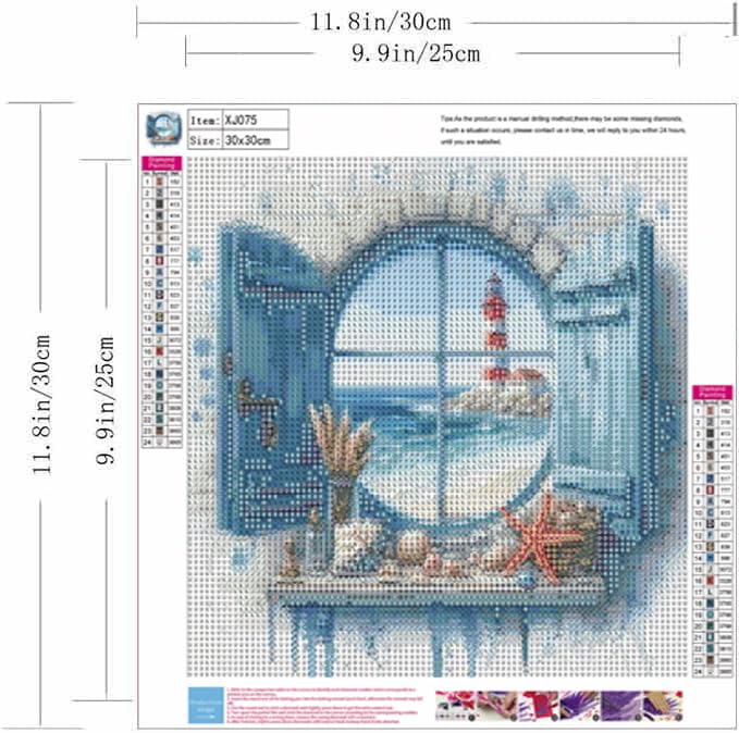 ZQEATRY Lighthouse 5D Diamond Painting Kits for Adults,DIY Round Lighthouse Landscape Theme Diamond Art Kits for Beginners,Full Drill Mosaic Art for Adults Relax Home Wall Decor 11.8 X 11.8Inch ZQEATRY