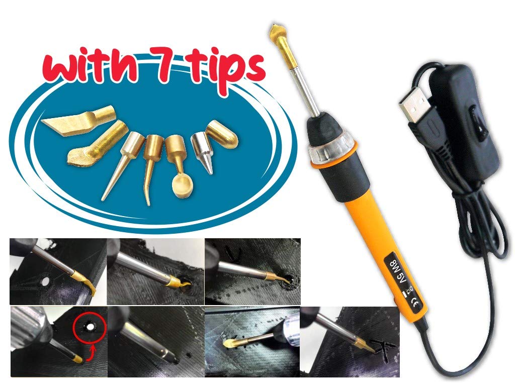 KINGTOOL 3D Printer Accessories Tool Kit, 3D Printing/Modify Finishing Tool, Cleaning Needle, Scarper, (USB Powered) (Scarlett) KINGTOOL