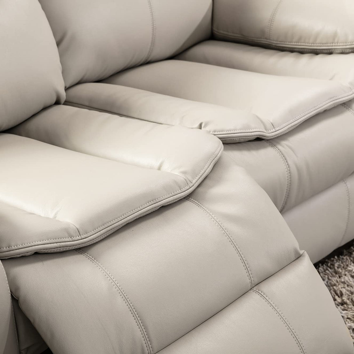 Familymill Breathable Leather Manual Recliner for Living Room Familymill