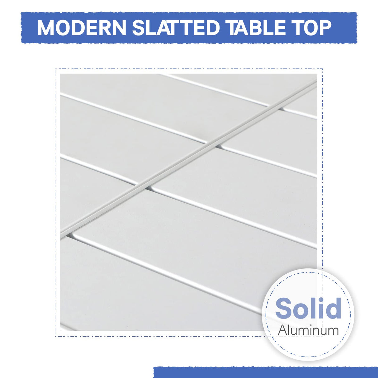 Soleil Jardin 7-Piece Outdoor Patio Dining Set, 35" - 71" Aluminum Expandable Outdoor Dining Table Set for 6, 6 Stackable Chairs with Gray Removable Cushions, White Soleil Jardin